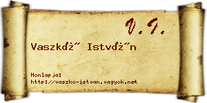 Vaszkó István névjegykártya