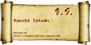 Vaszkó István névjegykártya